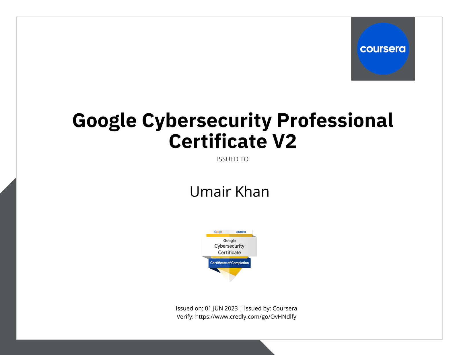 Google Cybersecurity Professional Certificate V2